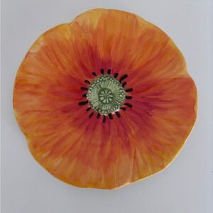 Small Maxcera Colorful Poppies plate ORANGE/Yellow